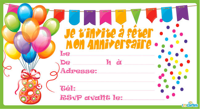 Carte dinvitation anniversaire2 - Jolies cartes d&#039;invitation d&#039;anniversaire grauites