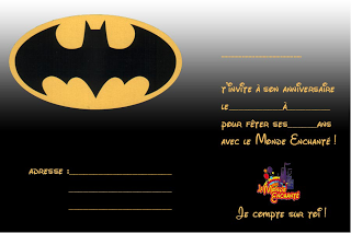 carte - Carte d&#039;anniversaire batman