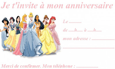 cartes invitation carte invite princesse img - modèles d&#039;invitations à un anniversaire par carte (princesse)