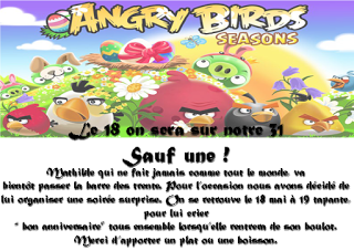 invitation - Invitation d&#039;anniversaire sur le thème angry birds