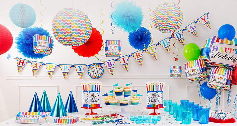 slide happy birthday chevron dots partycity.com - Idées de déco pour l&#039;anniversaire des enfants